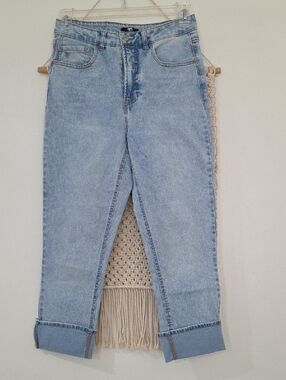 Frye Light Blue Cuffed Boyfriend Jeans
